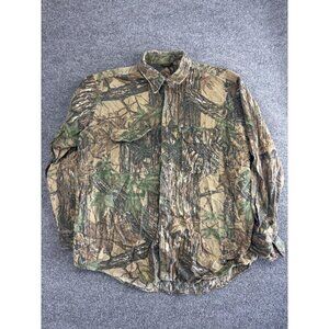 Vintage Spartan Realtree Shirt Mens XL Camouflage Hunting Outdoor Button Up 90s